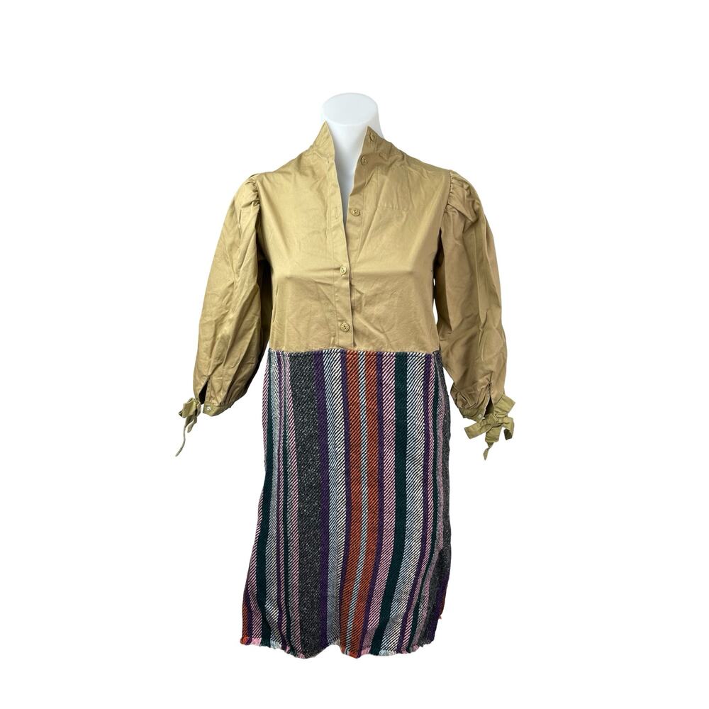 NEW Go to Hollywood Girl's Multicolor Striped Button Midi Shirt Dress 140 US 10